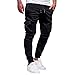 WOCACHI Mens Cargo Jogger Pants Twill Chino Drawstring Elastic Sports Trousers