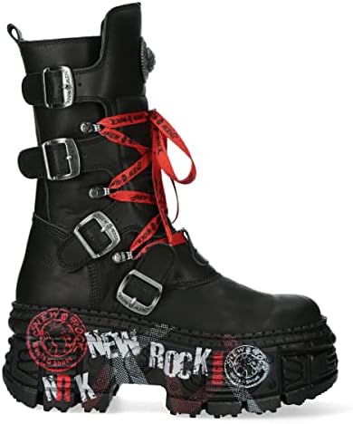 Amazon.com | New Rock Boots M-MET422-S1 Unisex Metallic Black