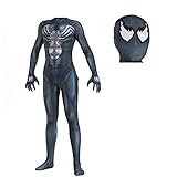 Alwoe Venom Cosplay Halloween Lycra Spandex Unisex 3D Style One-Piece Body Tight Clothing