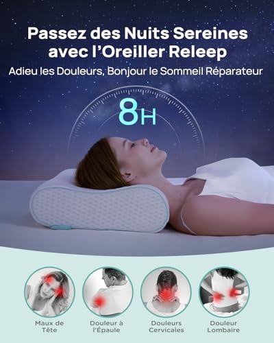 Releep Height Adjustable Pillow, Ergonomic Cervical Orthopaedic Memory Foam Refreshing Pillow
