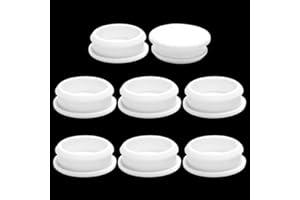 BOPOREAE 8 Pcs 38.6 mm Silicone Rubber Plugs Snap in Locking Hole Plugs for 1-1/2" Round Holes, Longer & Thicker Rubber Stoppers, Tube Pipe End Caps Bathtub Jet Covers, Waterproof Sealing Plugs,White