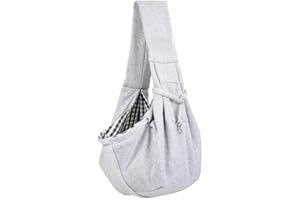 FDANDADE Dog Carrier Sling，Puppy Essentials for Small Dogs 0-15 Lbs,Cat Harness with Portable Pocket(Grey)