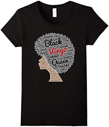 Womens Virgo Zodiac Birthday Afro T-Shirt for Black Women XL Black