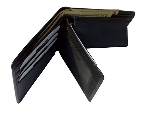 Bdgiant Men's Genuine Leather Extra Capacity Flap ID & Coin Purse Bifold Wallet-black