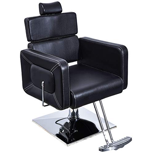 BarberPub Classic Hydraulic Barber Chair Salon Styling Beauty Spa Chair 2065 (Black)