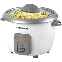 Black & Decker RC3406 3-Cup Dry/6-Cup Rice Cooker and	Steamer, White