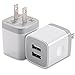 Wall Charger, Dual Port USB Charger 2.1AMP Home Travel Power Adapter Charging Plug Block Compatible with Phone 8/7 Plus 6/6 Plus 5S 5 4S, Pad 2/3/4/Mini/Pro/Air by WITPRO (White) 2-Pack