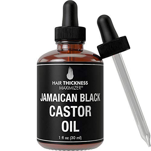 100% organic cold-pressed jamaican black castor oil  by hair thickness maximizer. pure unrefined oils for thickening hair, eyelashes, eyebrows. avoid hair loss, thinning hair for men and women