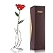 24K Red Rose Christmas Gifts for Her, Dipped Gold Rose Love Real Golden Plated Preserved Eternal Flower with Rose Stand Present for Wife/Girlfriend/Lover/Lady (Red)