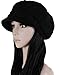 Ls Lady Octagonal Cap Beret Newsboy Cap Ray Limpets Winter Hat Womens' Cap (One Size, Black)