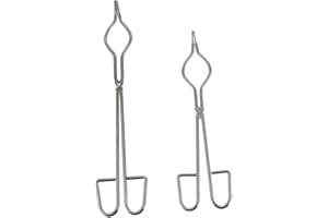 HIAKDOFT 2pcs Stainless Steel Crucible Pliers Clamps High Corrosion Resistant Refining Laboratory Beaker