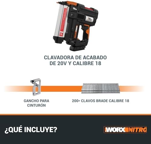 Pregadora de Pilhas 20V - 18GA PowerShare | WX842.9 | Pregos de 1,2 mm e até 50 mm de comprimento