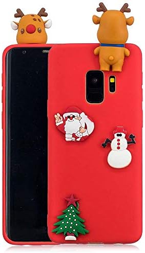Samsung Galaxy S9 Plus Case, Flexible Soft TPU [Christmas Series] Three Dimensional 3D Silcone Slim Thin Candy Colors Bumper Extra Grip Case Anti-Scratch Full Edge Shockproof Protective Gel Cover Case