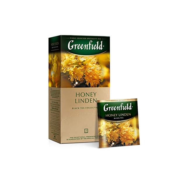 GREENFIELD HONEY LINDEN Schwarztee | Aromatisierter Tee | Schwarzer Tee mit Honiggeschmack mit Linde und Apfel | Brew…