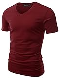 Doublju Mens V-Neck T-shirts with Short Sleeve