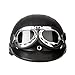 Docooler® 54-60mm Leather Motorcycle Goggles Vintage Garman Style Half Helmets Motorcycle Biker Cruiser Scooter Touring Helmet