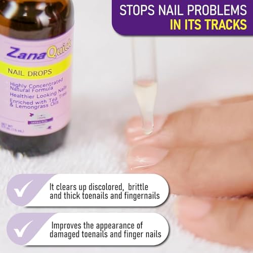 Zanaquick- Gotas para el tratamiento de uñas de los pies ZanaQuick - Paquete de 1 - Solución reparadora de uñas de máxima potencia para uñas de los pies y aletas
