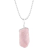 ZEMBIENCE Natural Gemstones Pendant Necklace, Rough Stones, Silver Plated, Chakra Healing Crystals, Handmade, Wedding, Birthday, Minimalist, Jewelry for Women