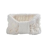 Ladies Fashion Bamboo Fiber Wide Bow Towel Elastic Hair Band Hairlace Headband Hair Bandeau Snood For Washing Face Cosmetic Makeup (1pcs (Beige White))