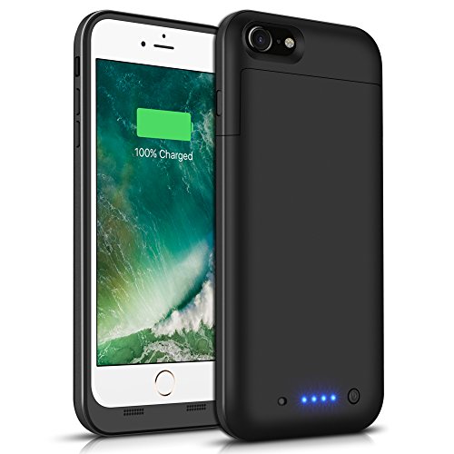 iPhone 6 Plus 6s Plus Battery Case 6800mAh ,TQTHL Extended Rechargeable Backup Charging Case Protective Power Bank Support lightning port for iPhone 6S Plus / 6 Plus 5.5inch - Black