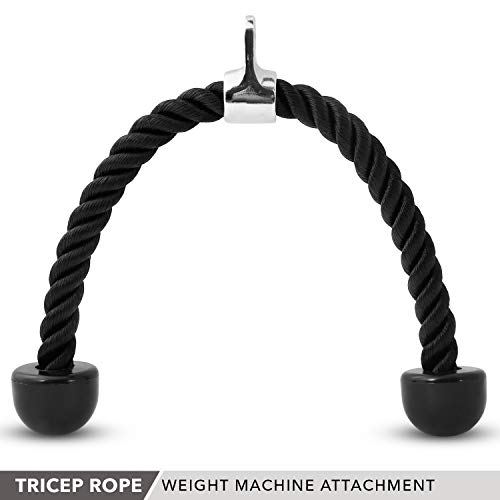 Day-1-Fitness-Tricep-Rope-with-Nylon-27-Steel-Attachment-Rubber-Ends-for-Cable-Attachment-Easy-Grip-Non-Slip-Rope-Pull-Down-Attachment-for-Triceps-Biceps-Back-Equipment-for-Weight-Lifting