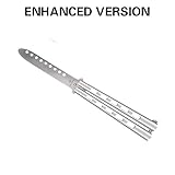 Practice Butterfly Knife - Generation II Butterfly Knife with Spring Latch, All Stainless Steel Balisong Trainer, Unsharpened Knife for CS GO, Butterfly Knife Trainer for Improving Skills 100% Safety