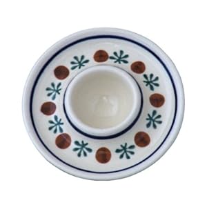 Boleslawiec Pottery Egg cup, Original Bunzlauer Keramik, Decor 41