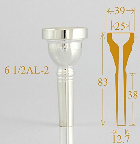 image for Glory Large Shank Silver Plated Trombone Mouthpiece 61/2