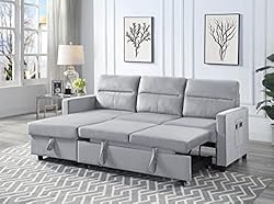 TUTB 81.5'' L-Shape Convertible Sleeper Sectional