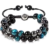 Triple Protection Healing Bracelet - Black Obsidian, Tiger Eye & Hematite For Luck & Prosperity