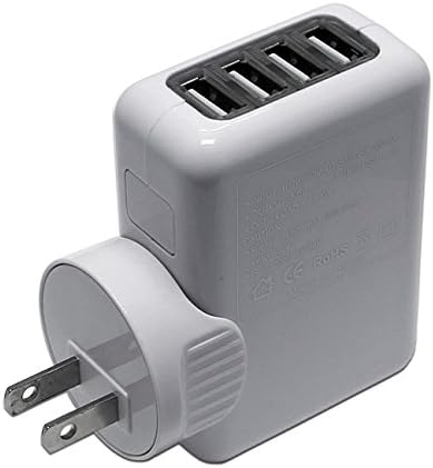 MaximalPower 4-Port USB Travel Charger/Power Outlet/AC Plug Adapter - Retail Packaging - White