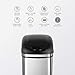 NINESTARS DZT-30-1 Automatic Touchless Infrared Motion Sensor Trash Can, 8 Gal 30L, Stainless Steel Base (Rectangular, Black Lid)