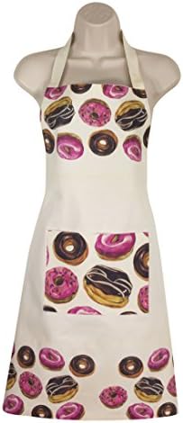 Women's Kitchen Apron, Make Cooking Fun, Large Pocket (Donuts)