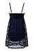 YaYa Bay Swimdress, Womens Retro Vintage Crochet Lace Halter Straps Ruched One Piece Swimsuit Large Size Dark Blue