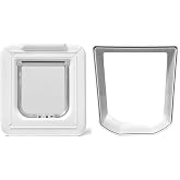 Cat Mate Elite Microchip Cat Flap with Digital Timer &amp; LCD Display Bundle, Includes Pet Door (355) &amp; Elite Wall Liner (308) - Small to Average Sized Cats, for UPVC, Glass and Wood Installation