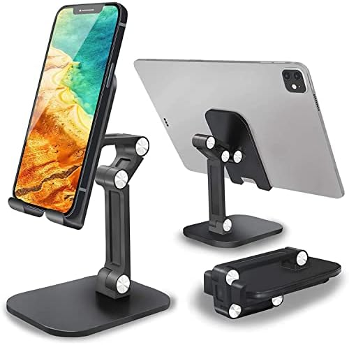 thumbnail image 2 of Nulaxy Aluminum Dual Foldable IPad Stand, Fully Adjustable Desktop Tablet Holder, Tablet Accessories For Office Kindle Compatible With Mobile Devices IPad Pro/Air/Mini, IPhone Pro/Max/Plus, Gray 2 of 11