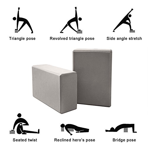 image for TIME4DEALS Yoga Blocks - 2 Pack with Yoga Socks and Strap Set, EVA Foa