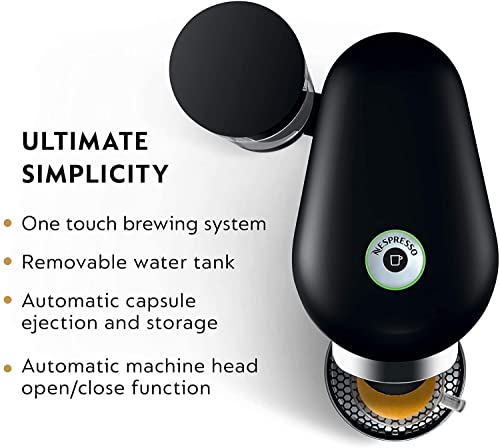 Nespresso VertuoPlus Deluxe Coffee and Espresso Machine by Breville with Milk Frother, 8 Ounces, Black