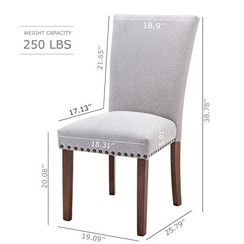 COLAMY Upholstered Parsons Dining Chairs Set of 6, Fabric Dining Room Kitchen Side Chair with