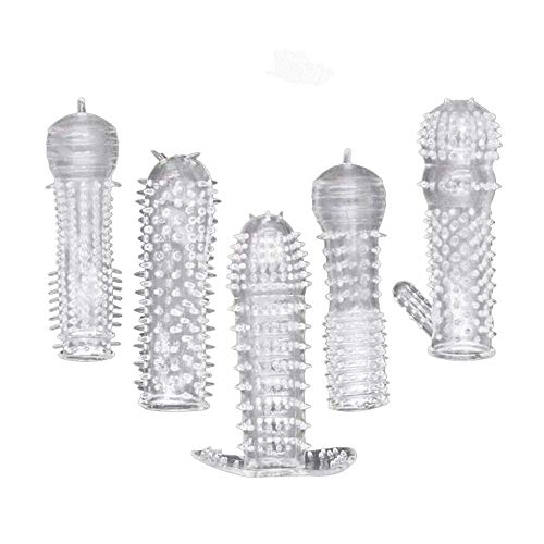 Transparent Sex Spike Shaped Cover Condom Crystal Cover Couple Toys Adult Sex Products Silicone Case