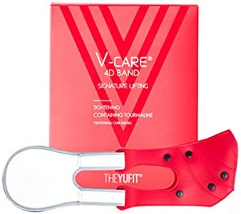 Face V-Shape Chin Cheek Lifting Up Band Slimming Shape Mask, Red Color
