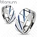 TIR-0004 Solid Titanium Blue IP Striped Band Ring; Comes With Free Gift Box (12)