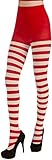 Forum Novelties Women's Adult Christmas Striped Tights, Red/White, One Size