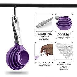 COOK WITH COLOR 12 Piece Plastic Measuring Cups Set