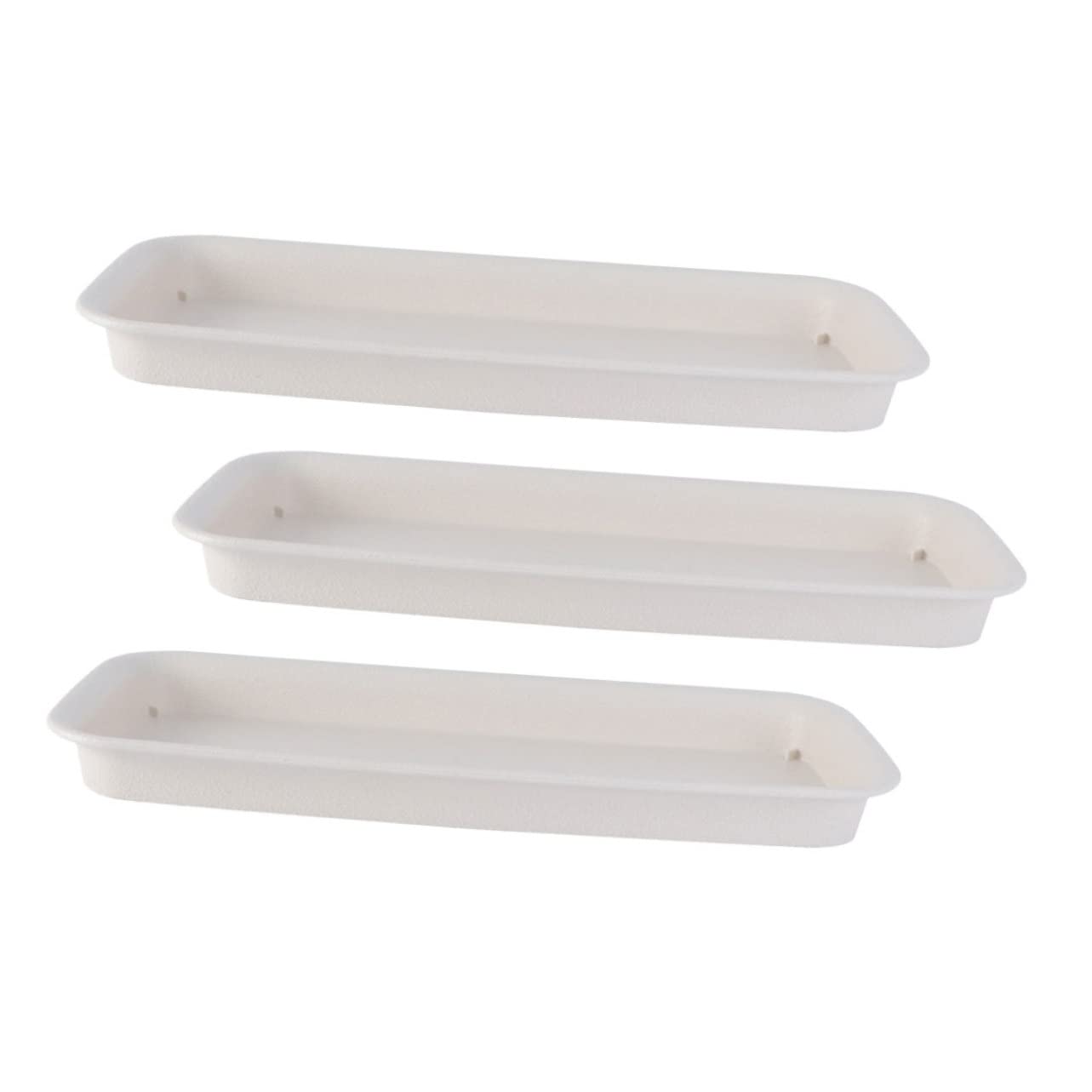 Gogogmee 3Pcs Rectangular Plant Pot Trays 12.2 Inch Plastic Water Drip Saucers Anti-Slip Sun Resistant Flowerpot Bottom Trays for Indoor Outdoor Gardening