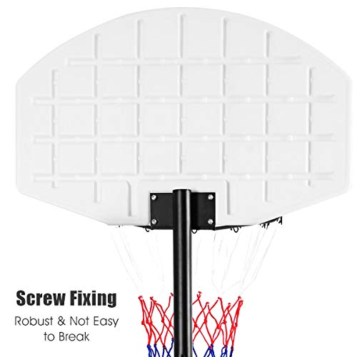Giantex Portable Basketball Hoop with Wheels, 5.87 Ft Adjustable 28