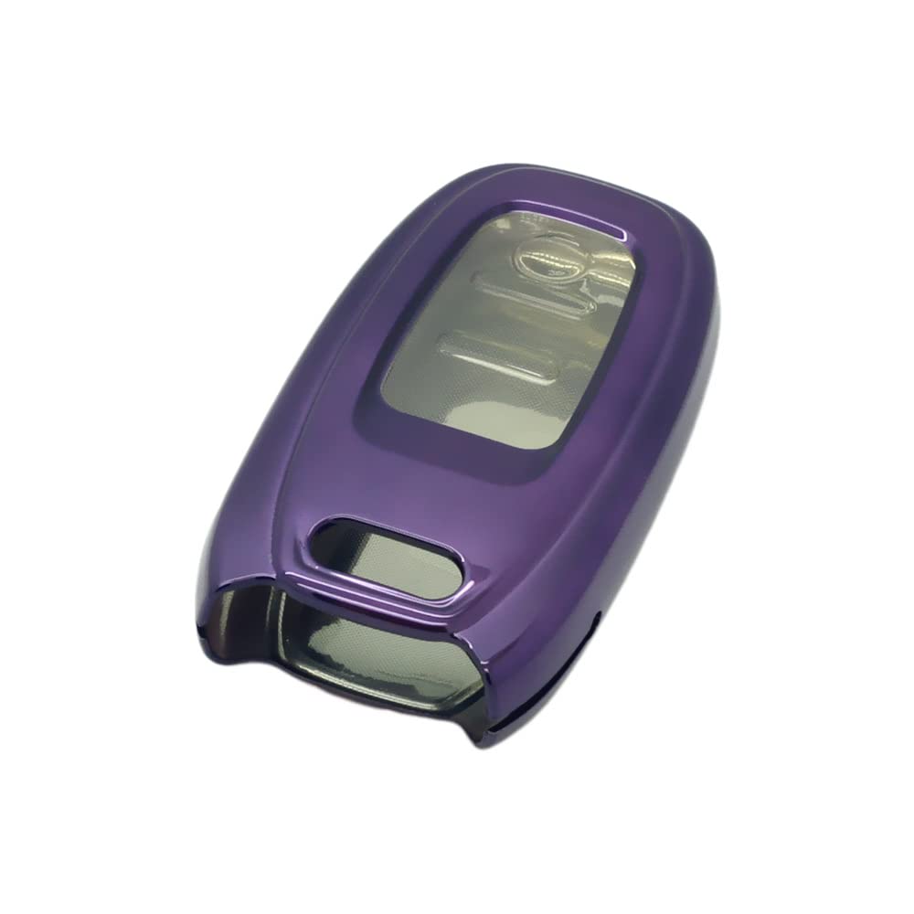 BROVACS Soft TPU Case Shell Cover Protector Holder Compatible with AUDI A4 A5 A6 A7 A8 Q5 S5 S6 S7 Smart Remote Key Fob 3 Button SV9850 Dark Purple