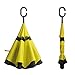 AIGUMI Reverse Folding Umbrellas C-Shaped Handle Golf Umbrella Double Layer Inverted Self Standing Umbrella
