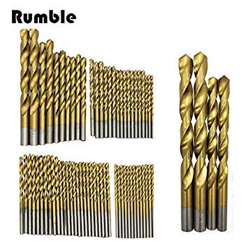 Generic 99pcs 1.5-10mm Titanium Coated HSS High Speed Steel Twist Drill Bit Hole Saw Metal Wood Woodworking Plastic Power Drilling Tool