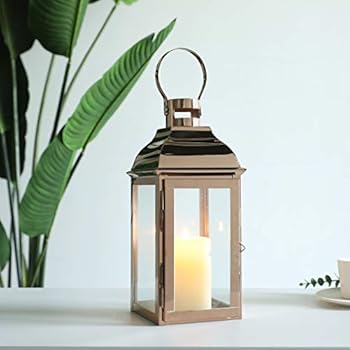 Jhy Design Silver Decorative Lanterns 15 High Stainless Steel Candle Lanterns With Tempered Glass For Indoor Outdoor Events Parities And Weddings Vintage Style Hanging Lamps Buy Online At Best Price In Uae